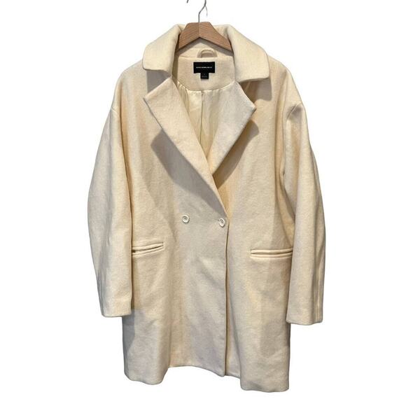Something Navy Women Double Breasted Jacket in Ivory Size Large - Picture 2 of 8